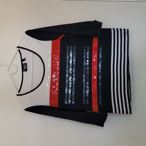 Onque Casual  Red White and Blue  Top Size PL - Picture 1 of 4